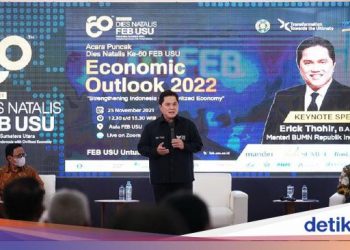 Di HUT FEB USU, Erick Thohir Bicara Tantangan Era Disrupsi Global